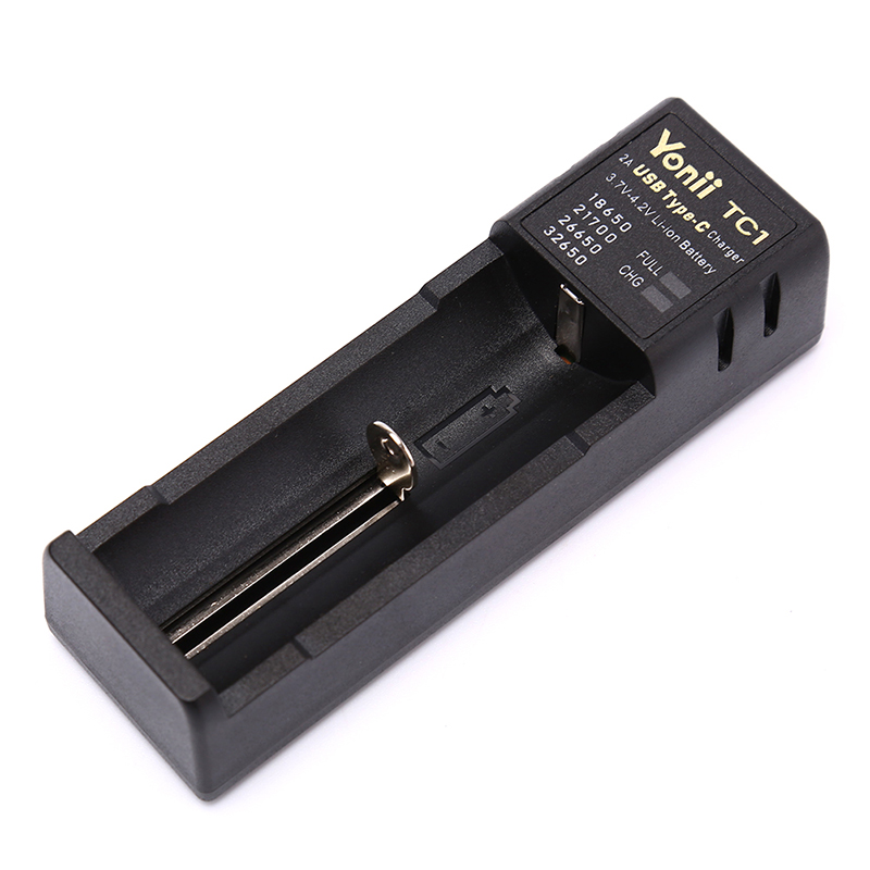 USB-C Smart Battery Charger Single Slots For 18650 21700 26650.etc Nimh Battery. 