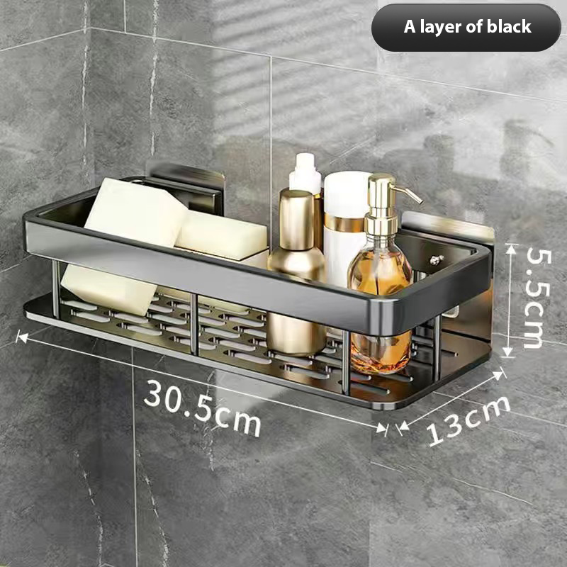 Bathroom Shelves No-drill Wall Mount Corner Shelf Shower Storage Rack ...
