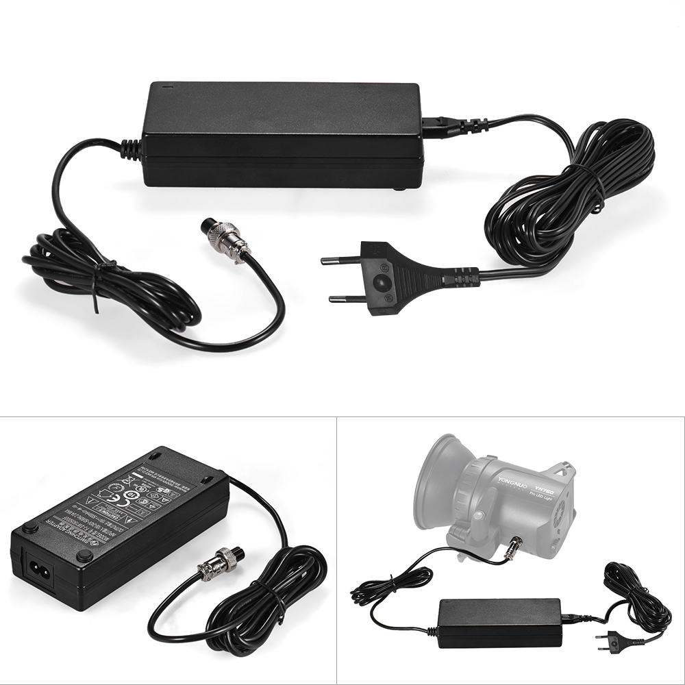 YONGNUO Standard Switching Adapter Power Adapter with EU Plug Wide Voltage 100-240V for YONGNUO YN760 YN1200 Series LED Video Light. 