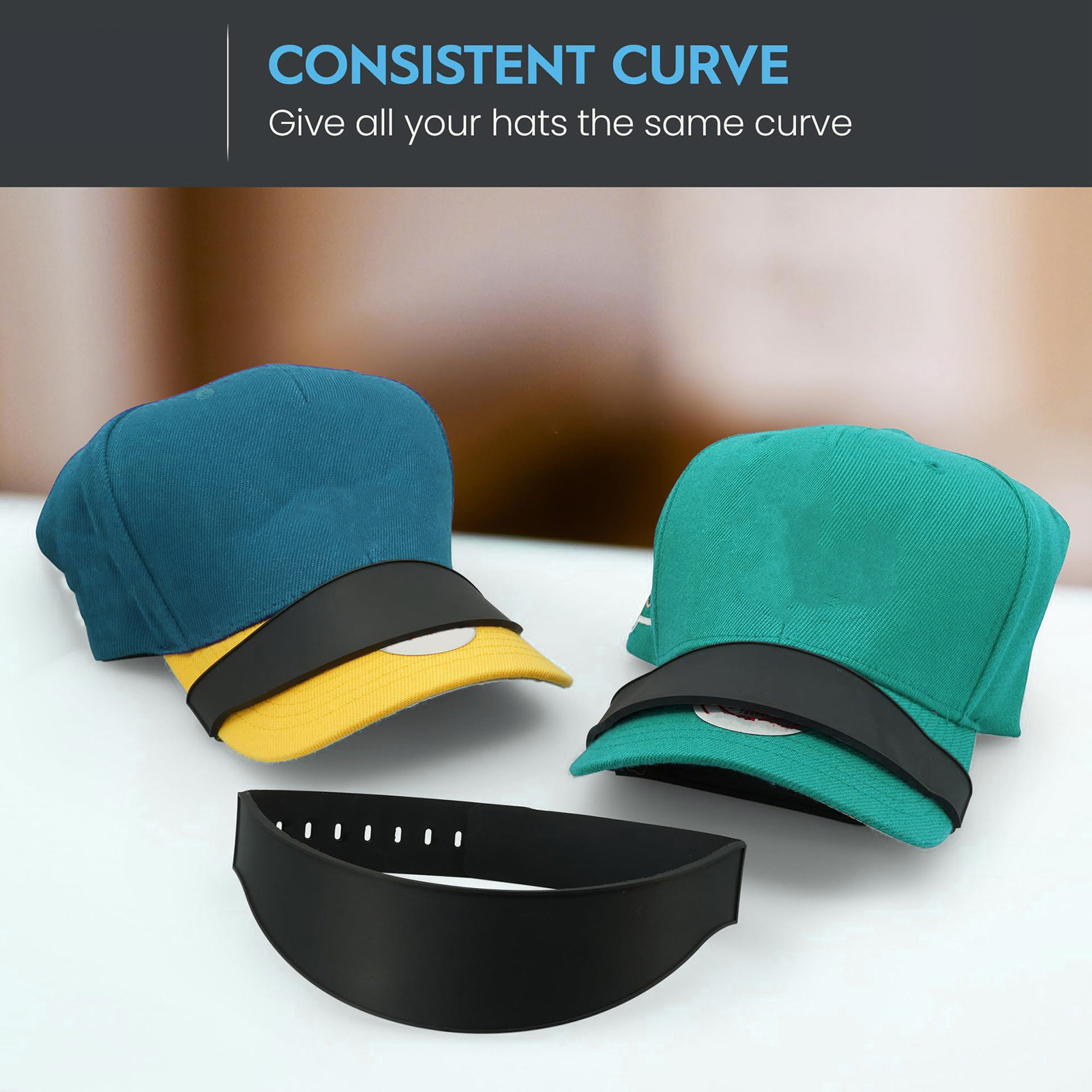 Brim Bending Tool Easy Snap-on Hat Brim Shaper Tool with 9 Curve Options for 8-inch Wide Brim Hats Silicone Cap Visor Shaping Band Buyers' Choice Curved Brim Tool for Hats. 