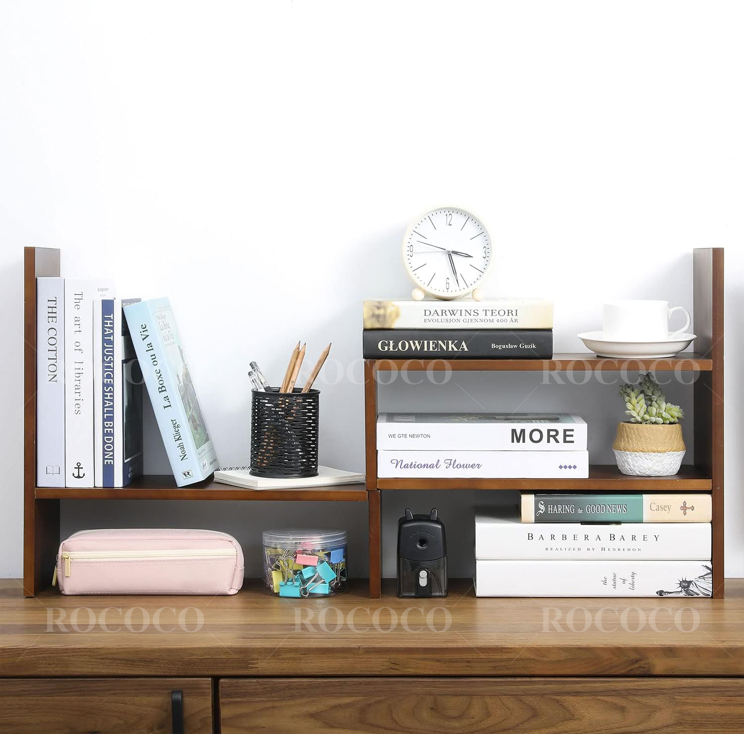 Adjustable Desk Storage Organizer Display Shelf Book Rack. 