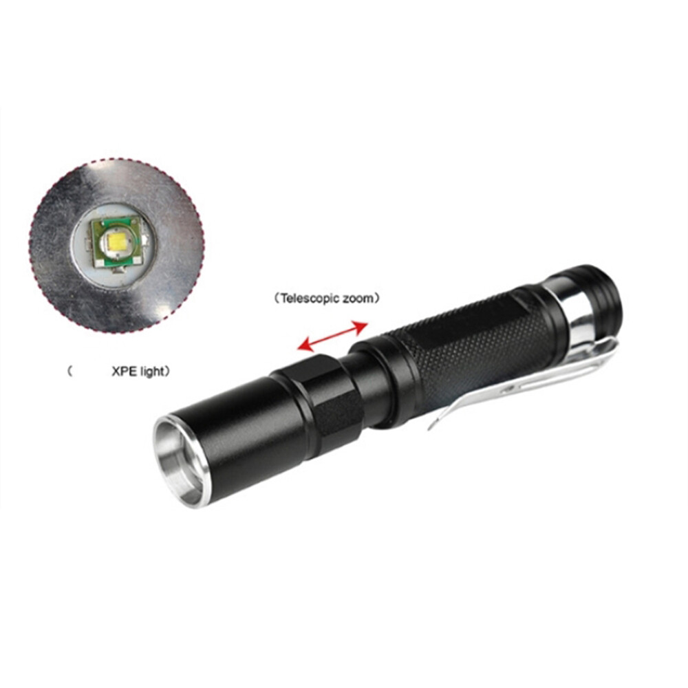 Portable Mini Penlight CREE Q5 LED Zoomable Flashlight Waterproof Torch Pocket Light for Travel Camping. 