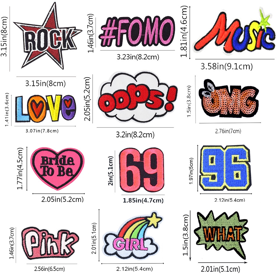 1 PCS Pop Style Text Patch for Clothing Embroidery Sewing Applique Funny Graffiti Patch DIY Jacket Windbreaker Jeans Bag Garment. 