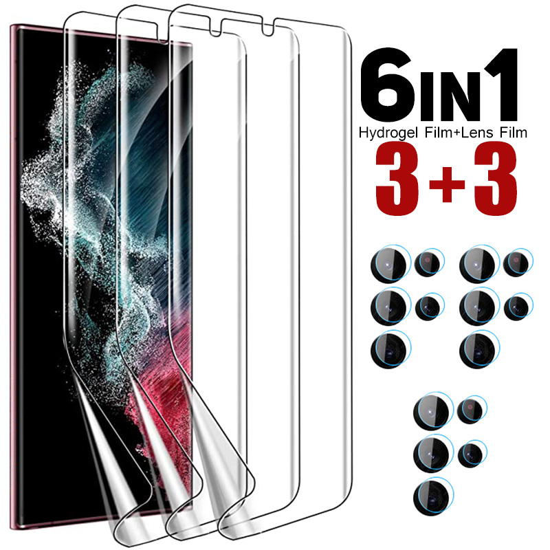 S 24 Salaxy Film 6-in-1 Ultra Hydrogel Soft Samsung S241 Samsung G23 S22 S24 Ultra Plus Camera Glass S24Ultra Screen Protector