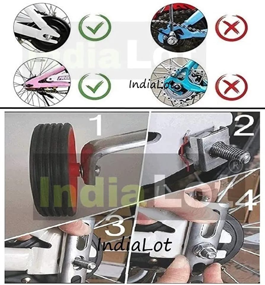 Kid's Cycle Side Supporter Wheel Training Wheels Adjustable Side Support Wheel Set for 12 to 20 inch Bicycle. 