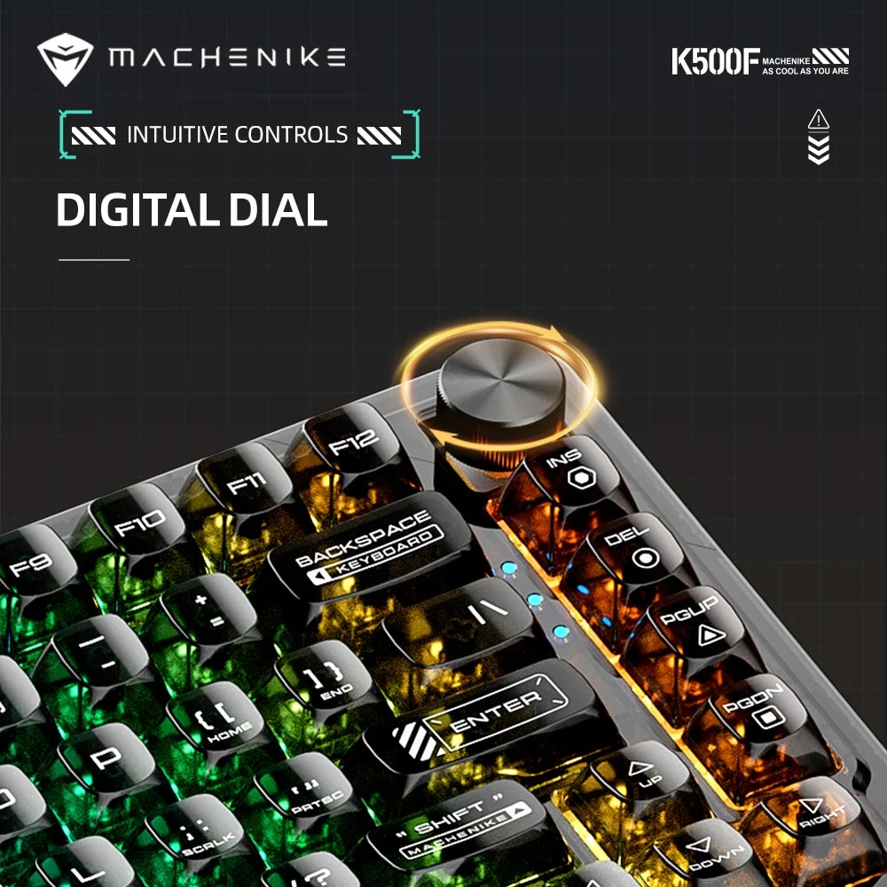 Machenike K500F Mechanical Keyboard Gasket Mount 75% Compact TKL Layout RGB Backlit Wired Mode Gaming Keyboard for PC Latop. 