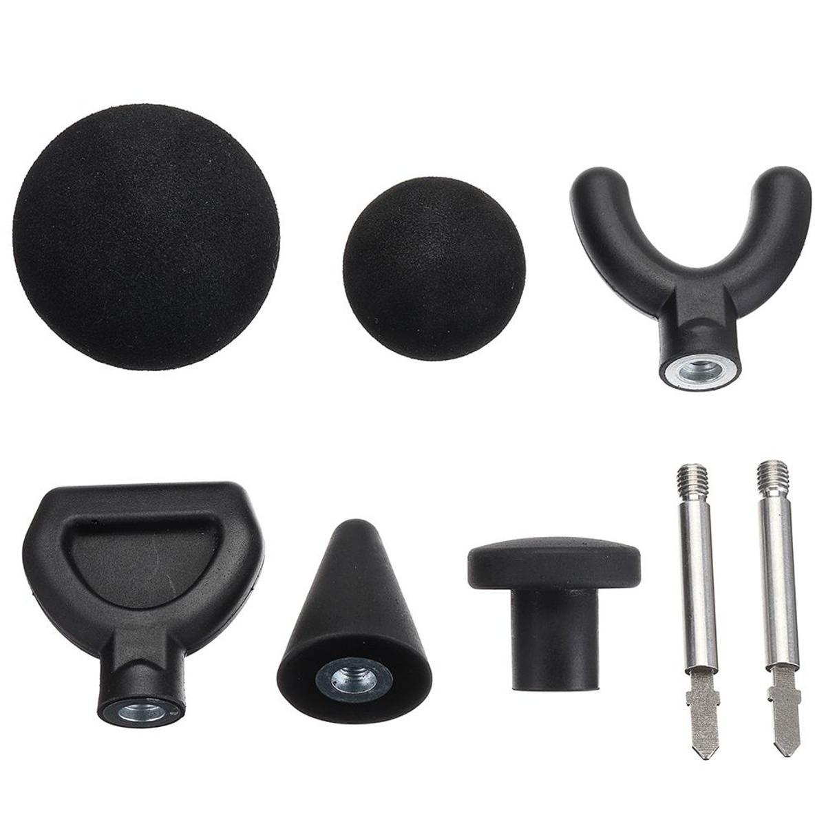 Percussion Massage Tips Set with 2pcs Rods for Jigsaw Massager Adapter Attachment Tool Kit