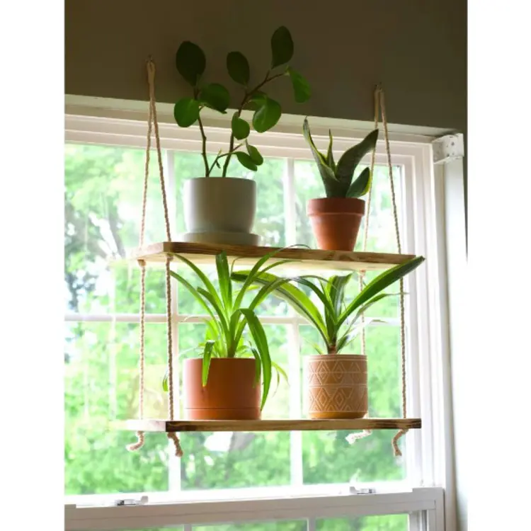 Hanging plant shelf on sale for window