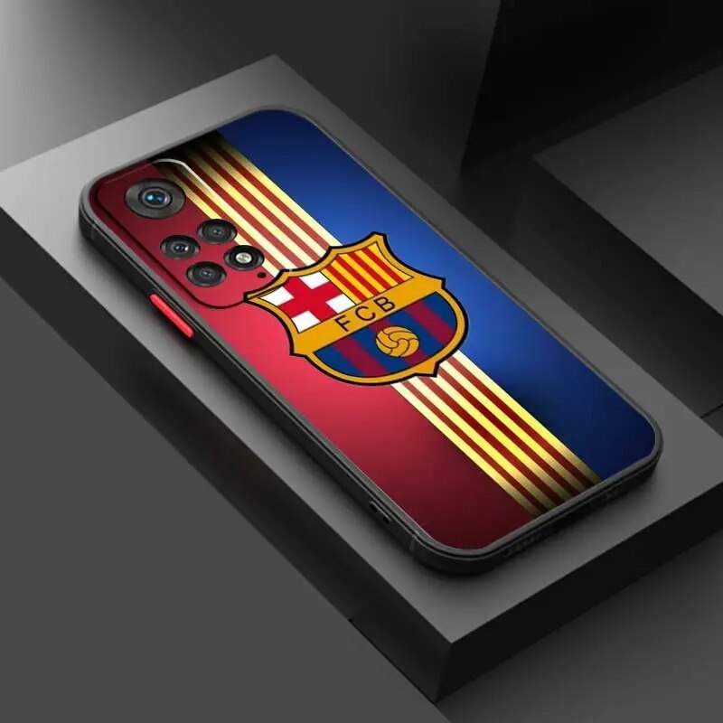 F-FC B-Barcelona Football Phone Case For Redmi Note 12 12S 12T 11 11T 11E 10 10S 9 8 Pro Plus 5G Frosted Translucent Cover. 