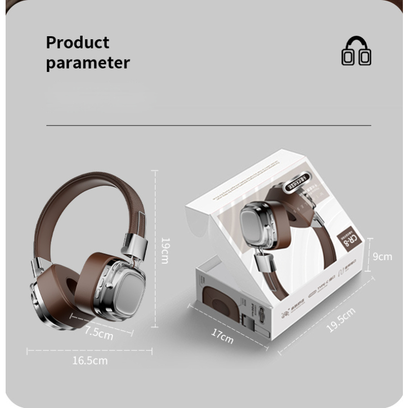 Control Type C Retro Headset Touch 5.3 Wireless Stereo Bluetooth dio DJ Headset Stu Classic Over-Ear CR-82024 New Headset. 