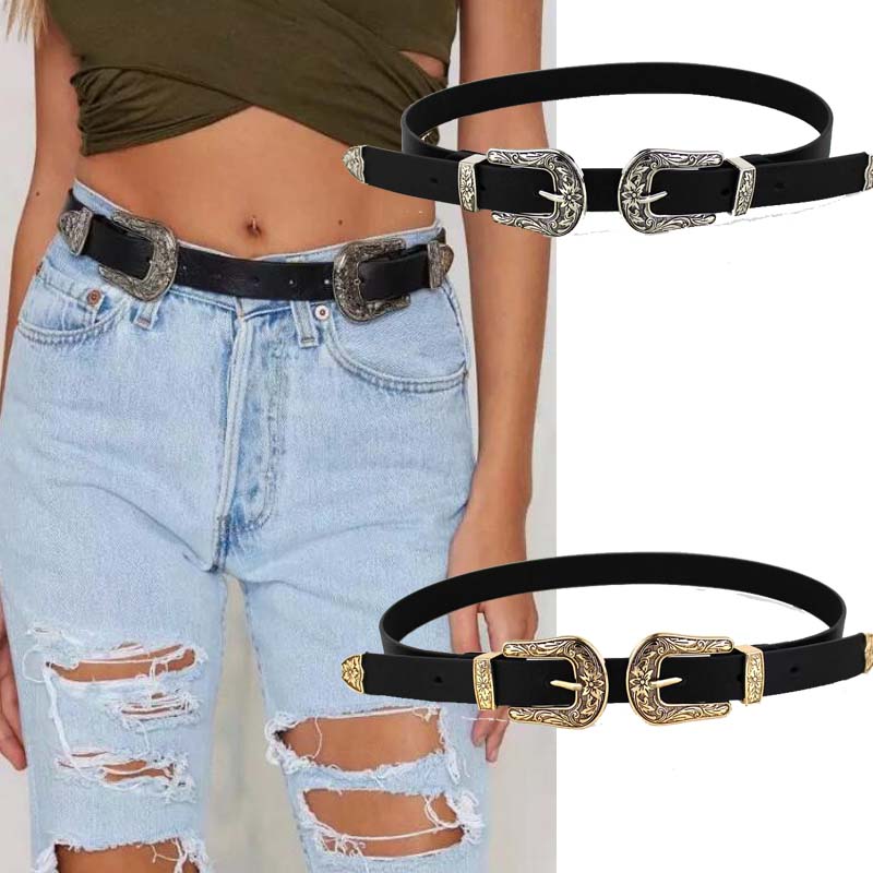 Buckle leather belt - Woman