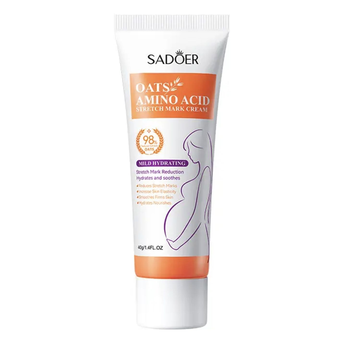 SADOER Oats & Amino Acid Stretch Mark Cream 40gm For Pregnancy Repair Scar, Hydrates and Soothes & Reduces Stretch Marks