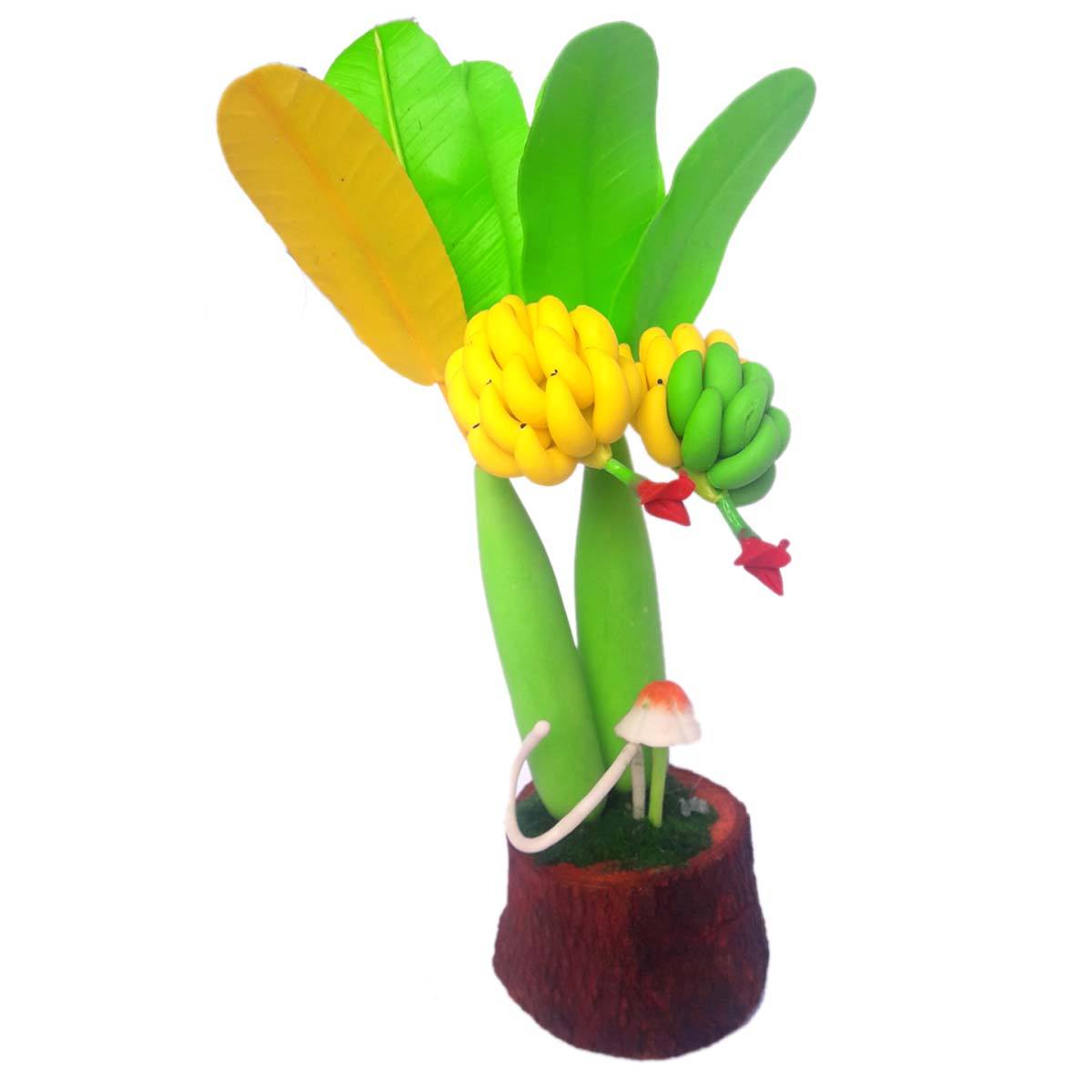 Bonsai Banana Tree Artificial Clay Plants decoration interior By Top 10 Mart