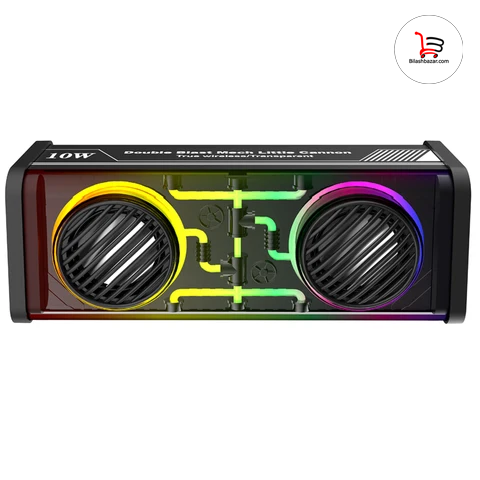 K99 New Transparent Style Mecha Mini Computer Bluetooth Speaker Bass Portable Wireless BT Music Speaker. 