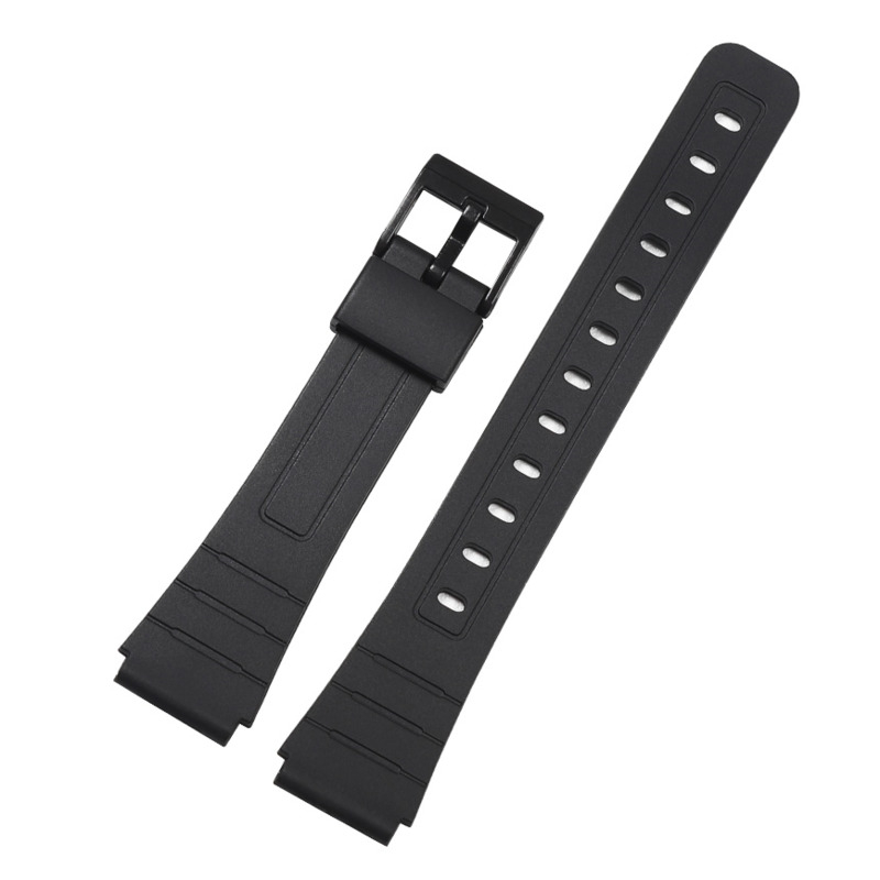 Watch Band Replacement Strap For Casio F-91W-1 F91WM F-84W F-94W A168w A158 AE-1200 1300 Black Resin Plastic Wrist Watchstrap with Pins. 