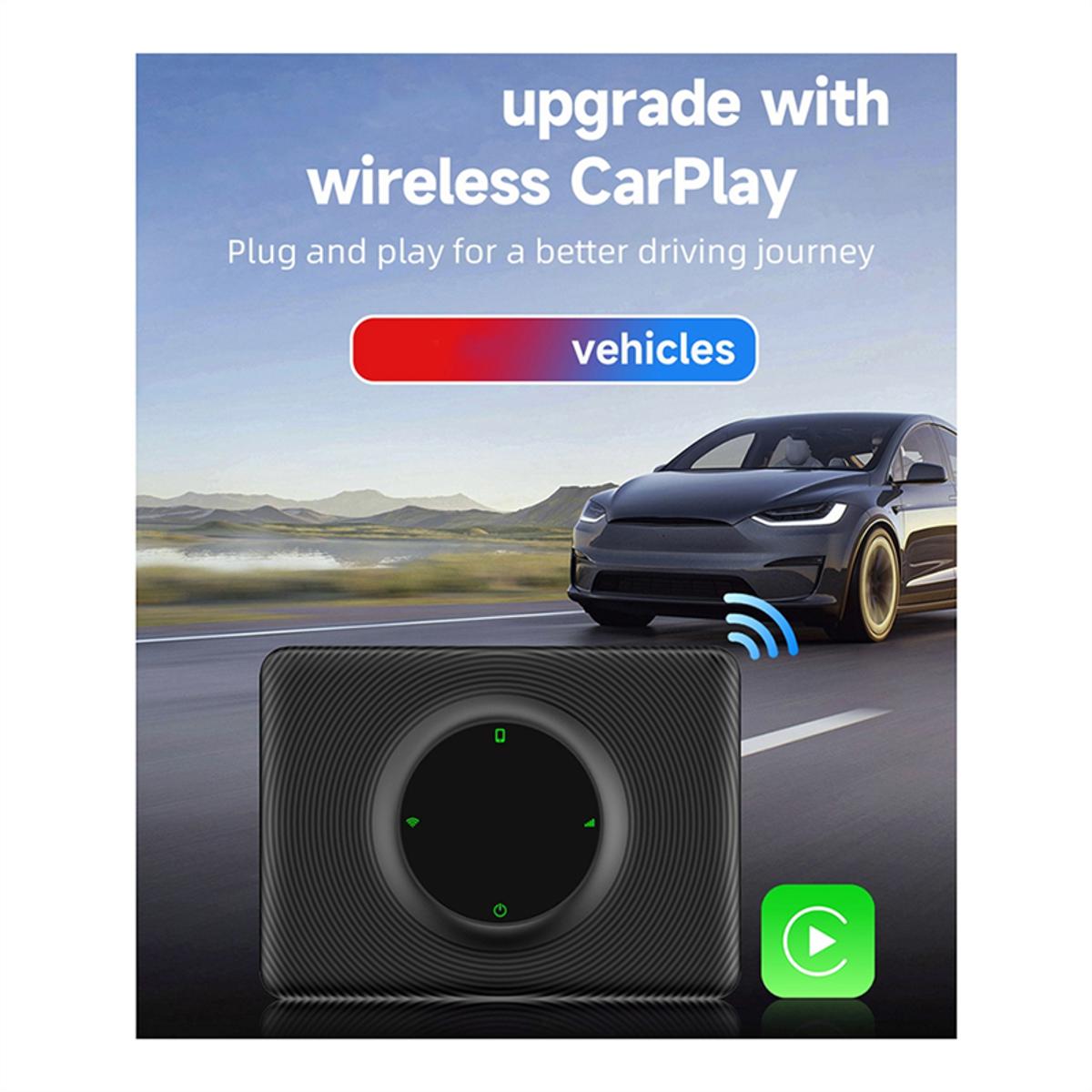Mini Wireless CarPlay Adapter Wireless Android Auto Car Connect Box WiFi Bluetooth Adapter Parts Accessories for Tesla Model 3/ X/Y/S