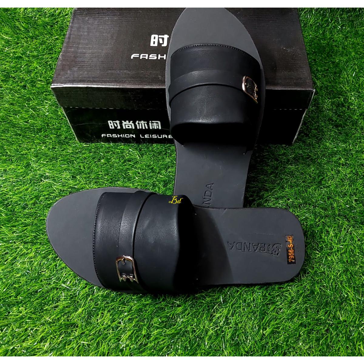 Stylish Leather Slides Sandal for men - Slides For Men