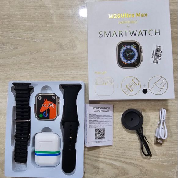W26 Ultra Max Smart Watch With Earpods Watch 8