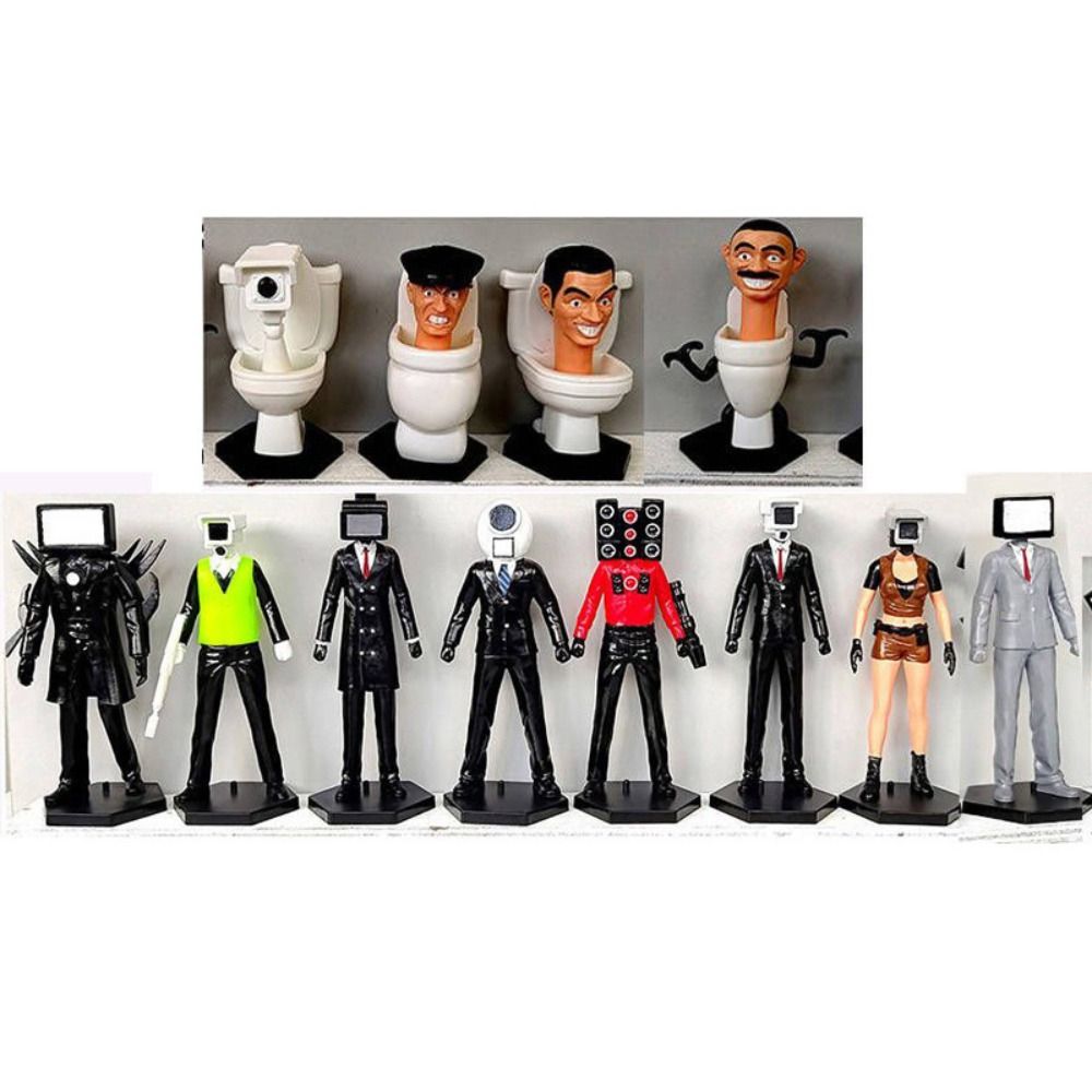 Camera Man Figures Toy Monitor Cameraman Toilet Man Action Figure Skibidi Toilet with Base Skibidi Toilet Monitor Toy Doll Toy Model Skibidi Model Decoration Collection. 