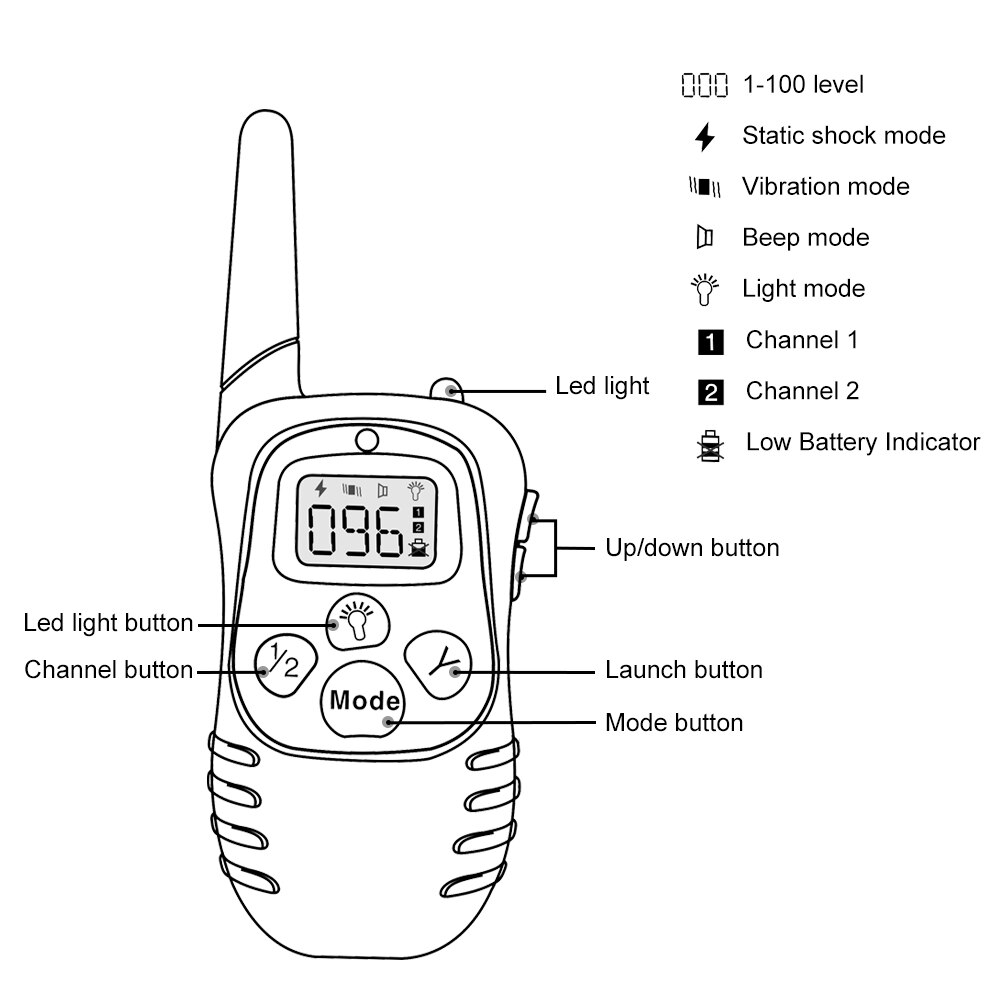 Petrainer 998D-1 300 Meters Remote  Training Shock Collar With Vibration And Beep. 