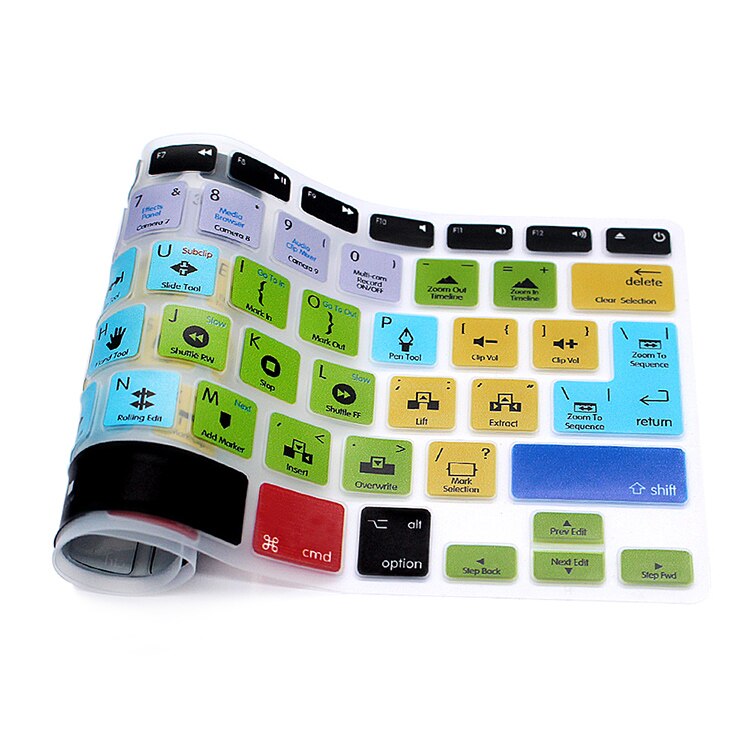 【happy one】Premiere Pro CC Shortcuts Function Silicone Keyboard Cover Keypad Skin For Macbook Air Pro 13 15 17. 