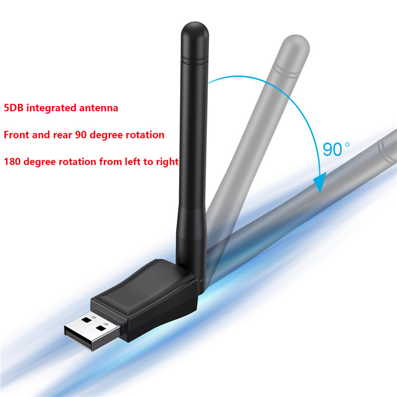 150Mbps Mini USB WiFi Adapter 2.4GHz Wireless Network Card Wi-Fi Receiver Dongle with Antenna 802.11 b/g/n for PC Laptop. 