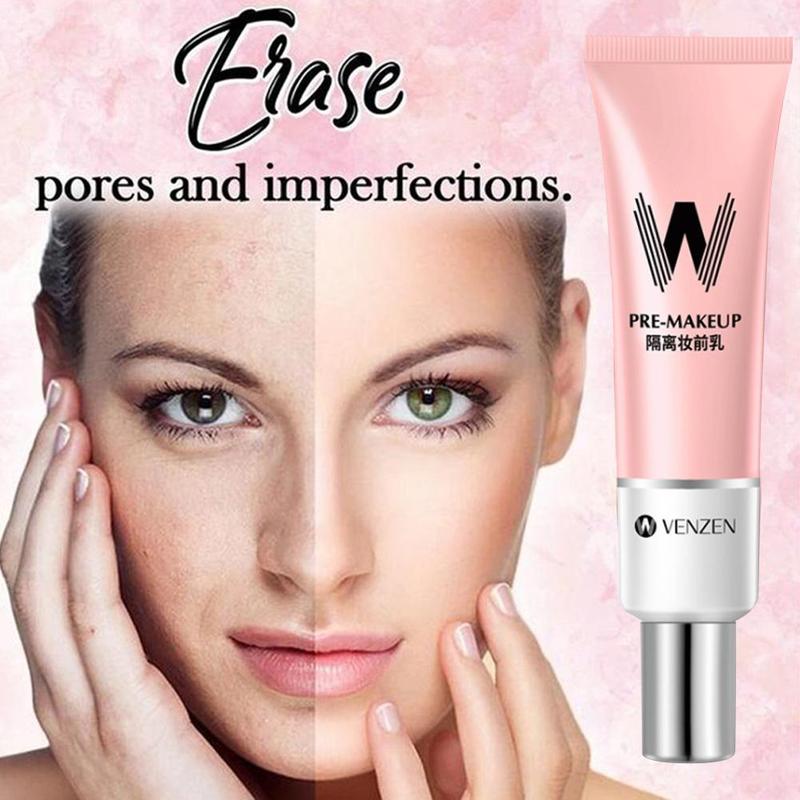 30ml VENZEN W Primer Make Up Shrink Pore Primer Base Smooth Face Brighten Makeup Skin Invisible Pores Concealer Korea makeup. 