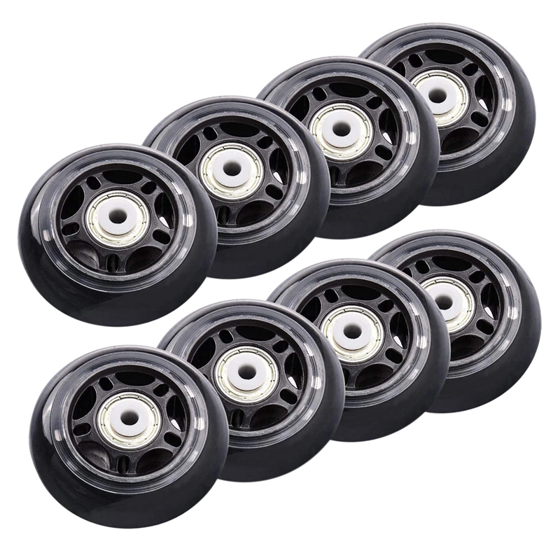 8 Pack Inline Skate Wheels Beginner's Roller s Replacement Wheel with Bearings Roller Wheels 70mm