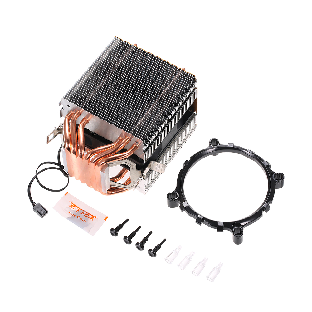 Hydraulic CPU Cooler Heatpipe Fans Quiet Heatsink Radiator Replacement for Intel Core AMD Sempron Platform with Blue Light. 