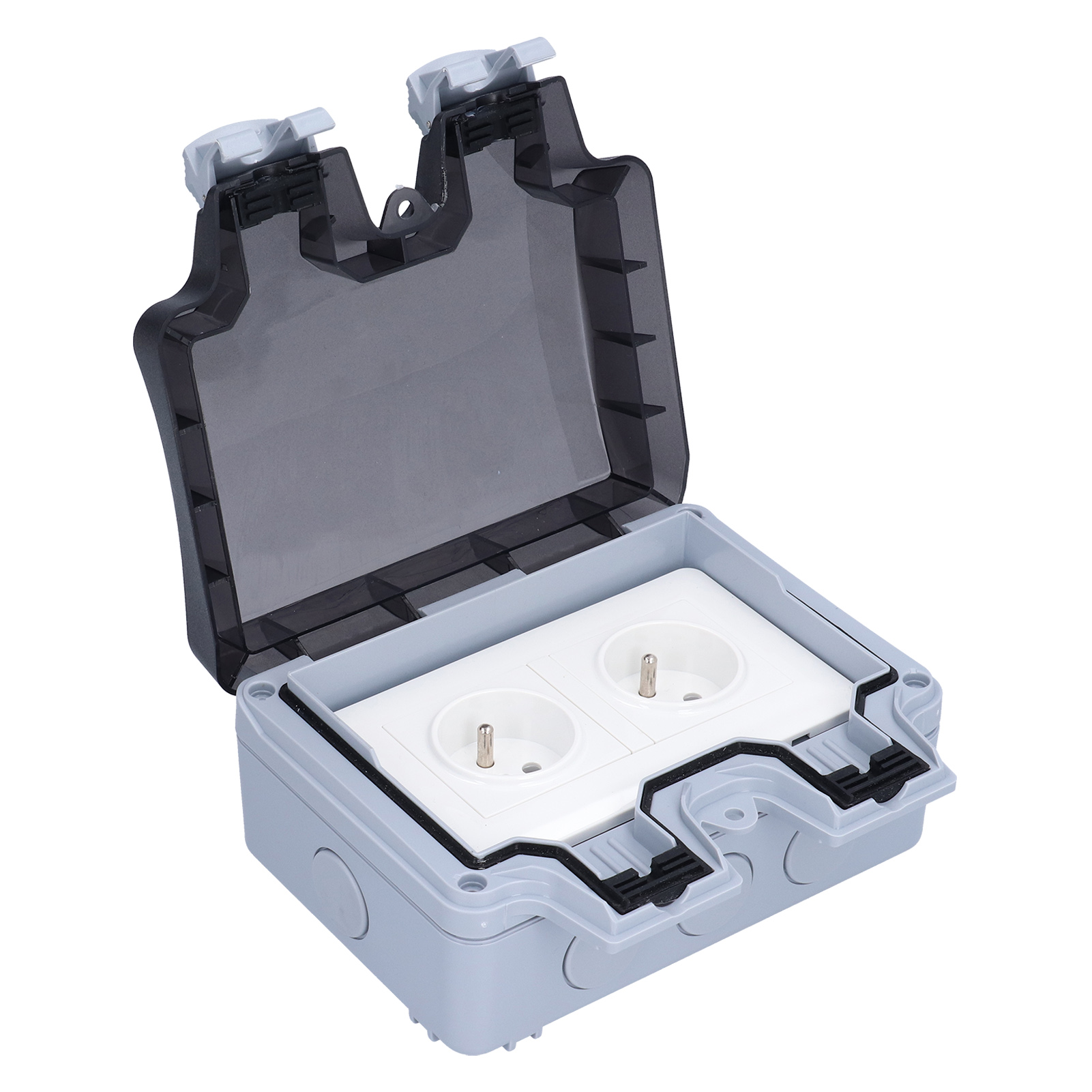 European Standard Waterproof Socket, Waterproof Dual Power Socket Dual Power for Factories for Construction Sites. 