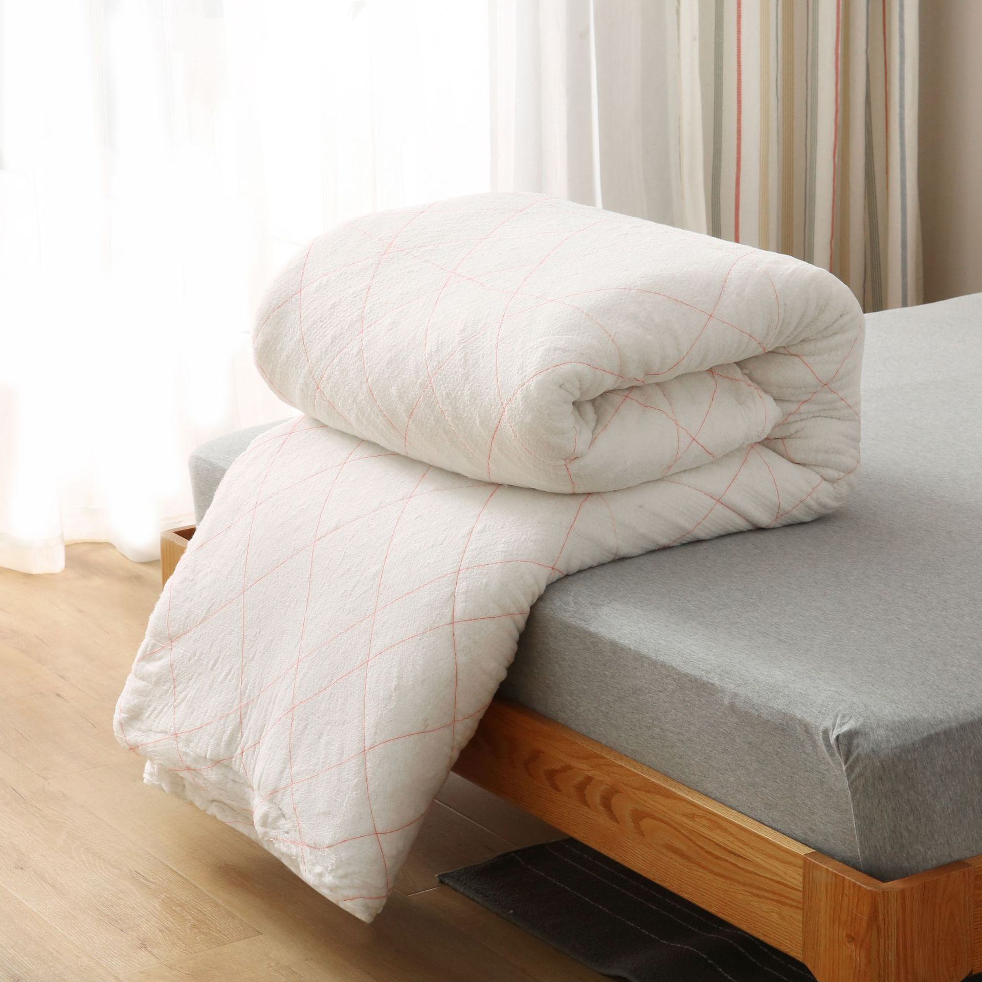 【Dormitory cotton quilt】Mattress 0.9 1.2m single double mattress 1.8m quilt mattress cotton bedding. 