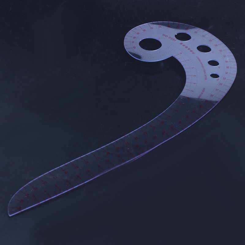 New ODIAL(R) 11.8" Long Comma haped Platic Tranparent French Curve Ruler pline. 