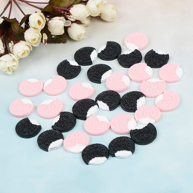 【happy one】10Pcs/Lot Polymer Chocolate Chip Cookies Slime Charms Modeling DIY Kit Box Toy For Children Slime Supply. 