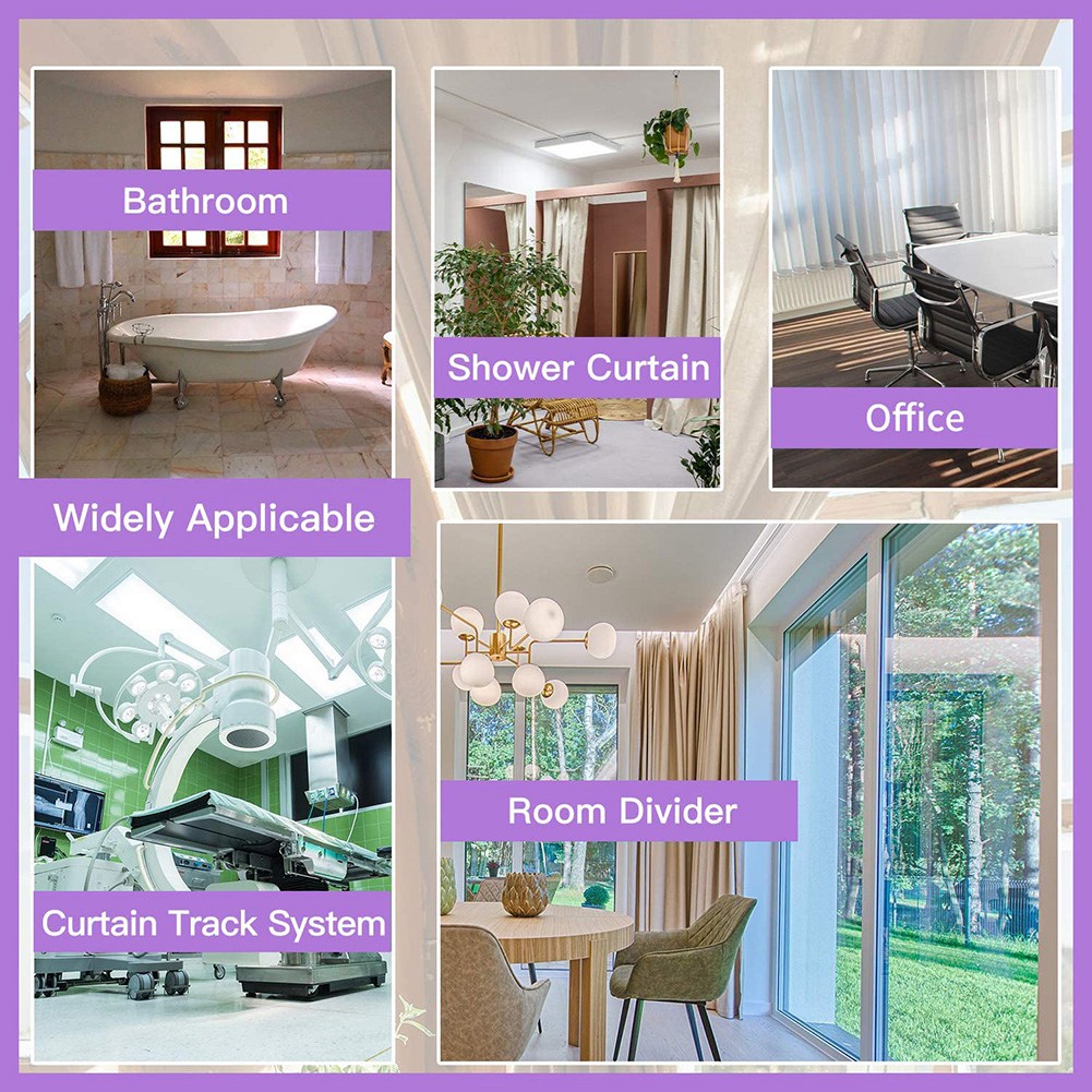 Flexible Bendable Ceiling Curtain Track, Ceiling Mount for Curtain Rail, Room Divider Ceiling Track for Curtains 16.4FT. 
