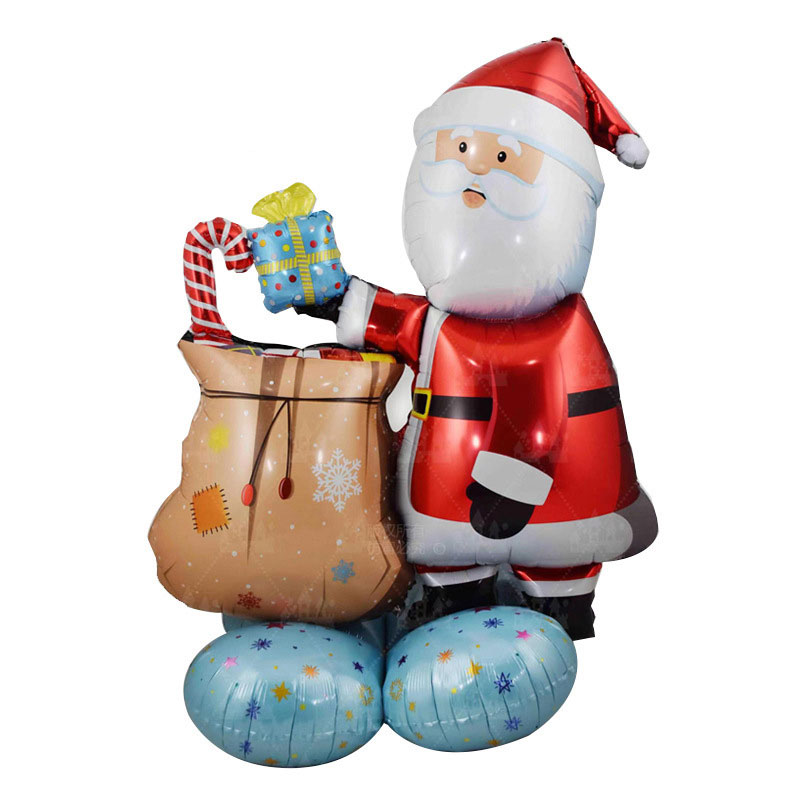 4D Christmas Balloon Column Base Christmas Theme Santa Snowman Elk Xmas Tree Decoration 2024 Happy New Year. 