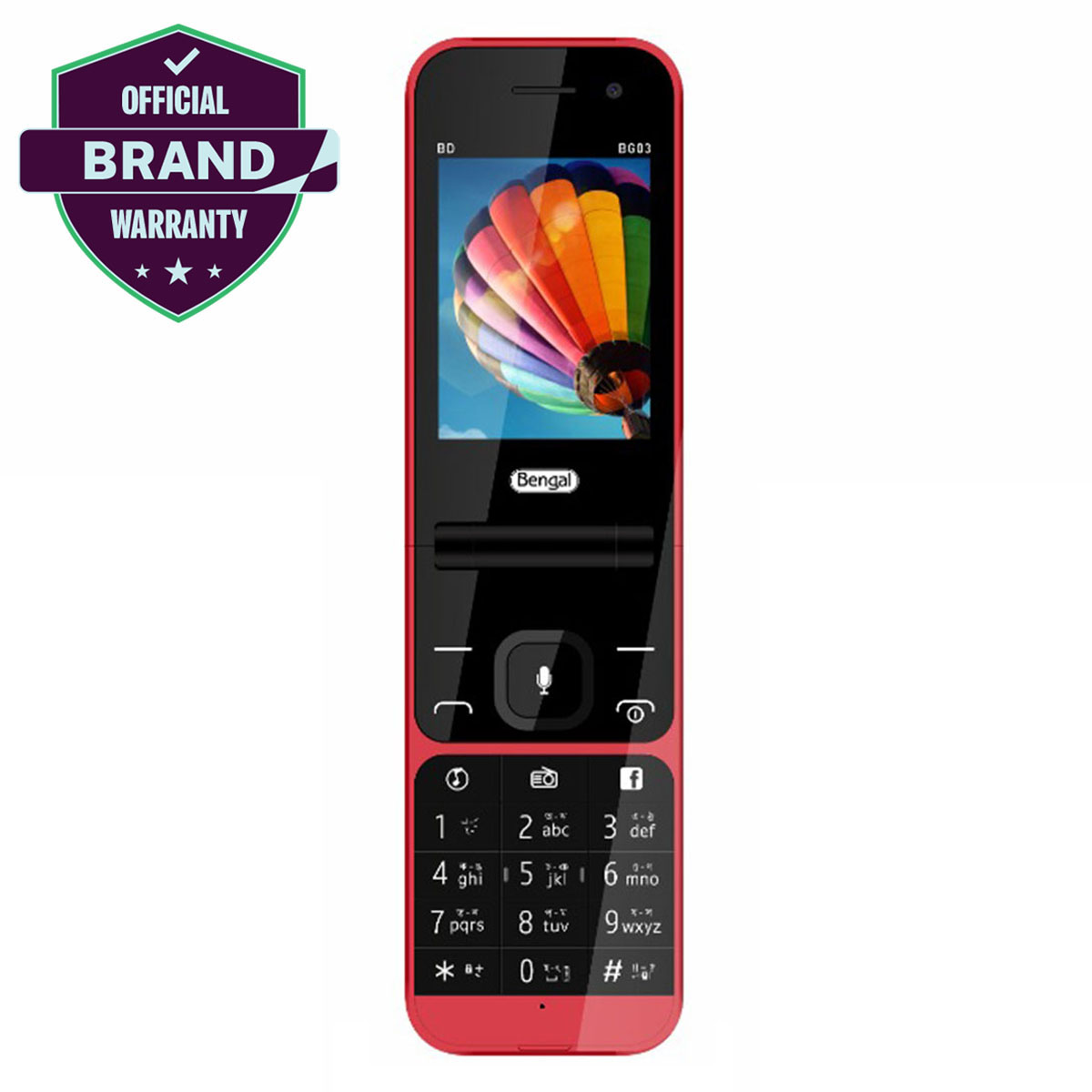 Bengal BG 03 Dual 2.8 "Main & 1.54" Secondary Display 1500mAh Battery Classic Folding Feature Mobile Phone