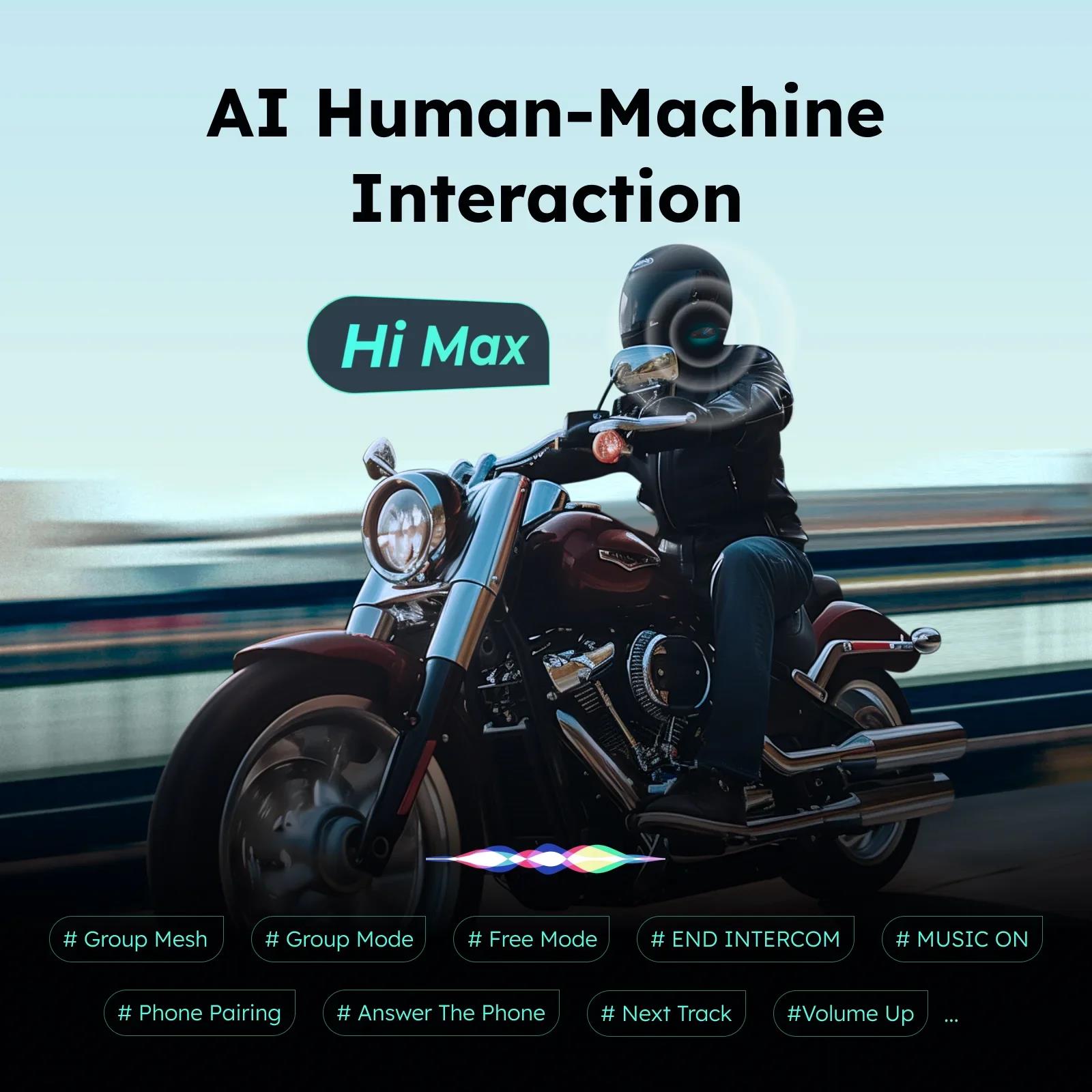 ASMAX F1 Motorcycle Helmet Bluetooth Stereo Intercom, 10 Riders Communication, BT5.3 IP67 Waterproof, HIFI Snowmobile Speakers. 