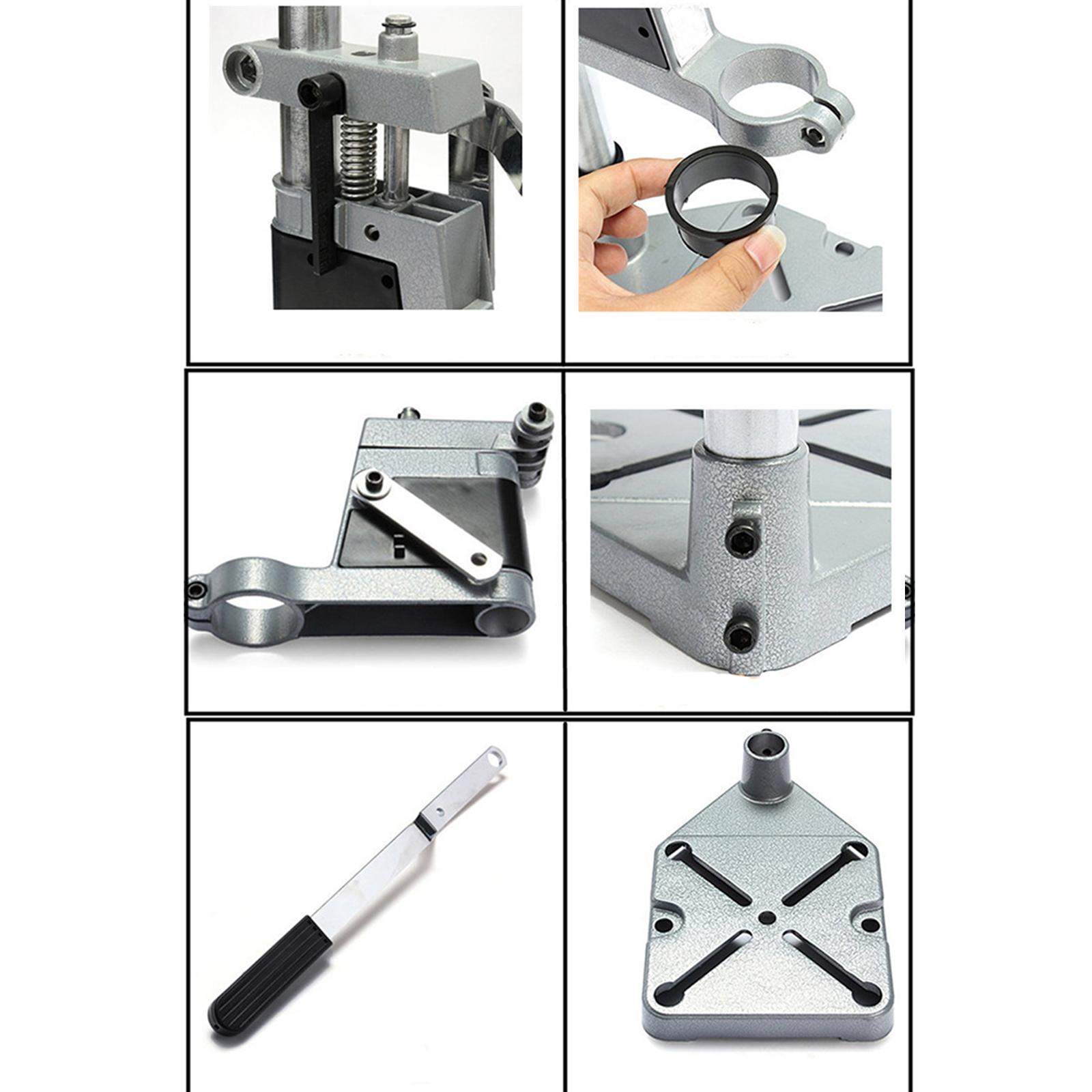Drill Press Stand for Hand Drill,Adjustable Bench Clamp Drill Press Floor Stand Workbench Repair Tool for Drilling Collet Workshop Aluminum Base. 