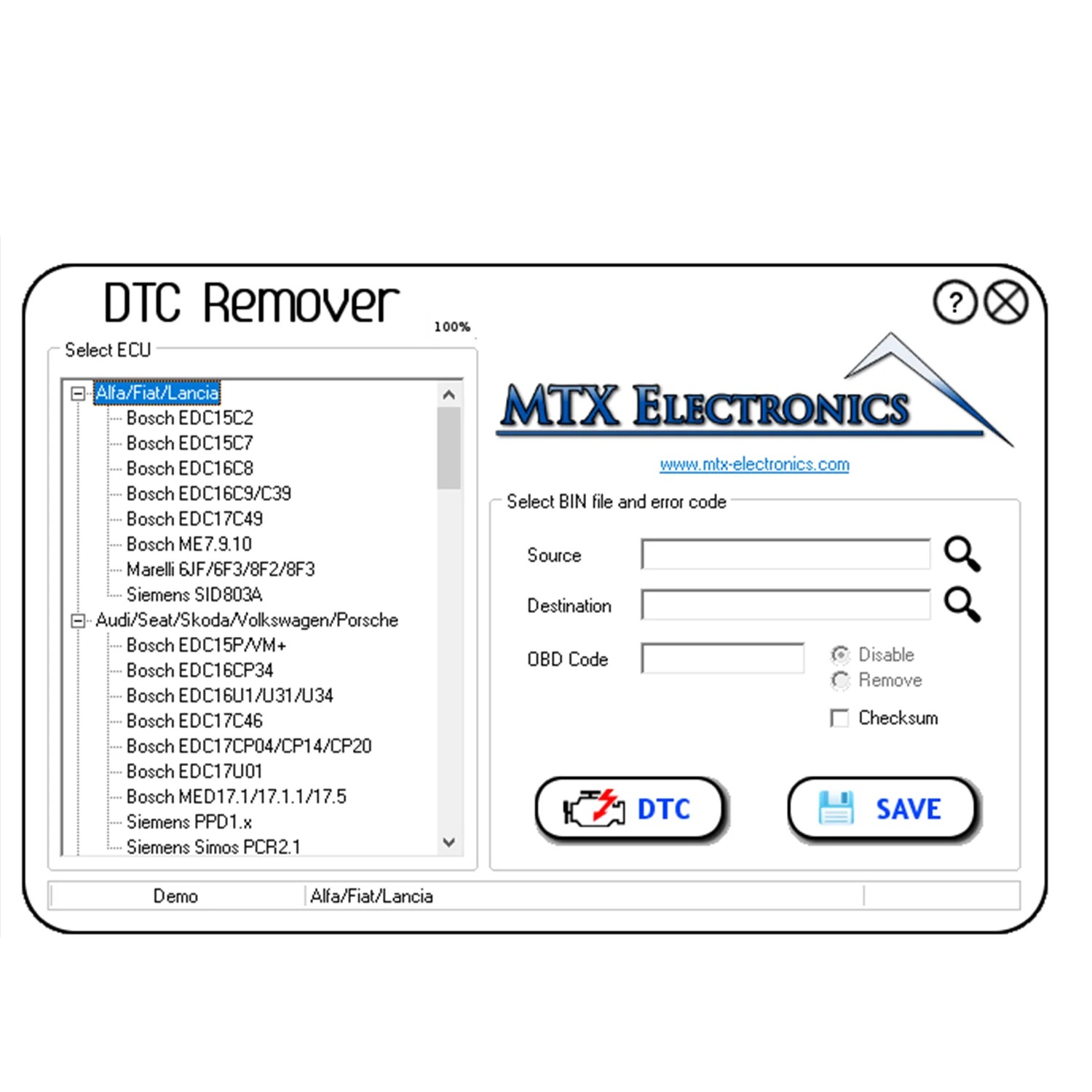 ECU DTC Remover Software OBD2 ECU Chip Tuning Software Full MTX DTC Remover. 