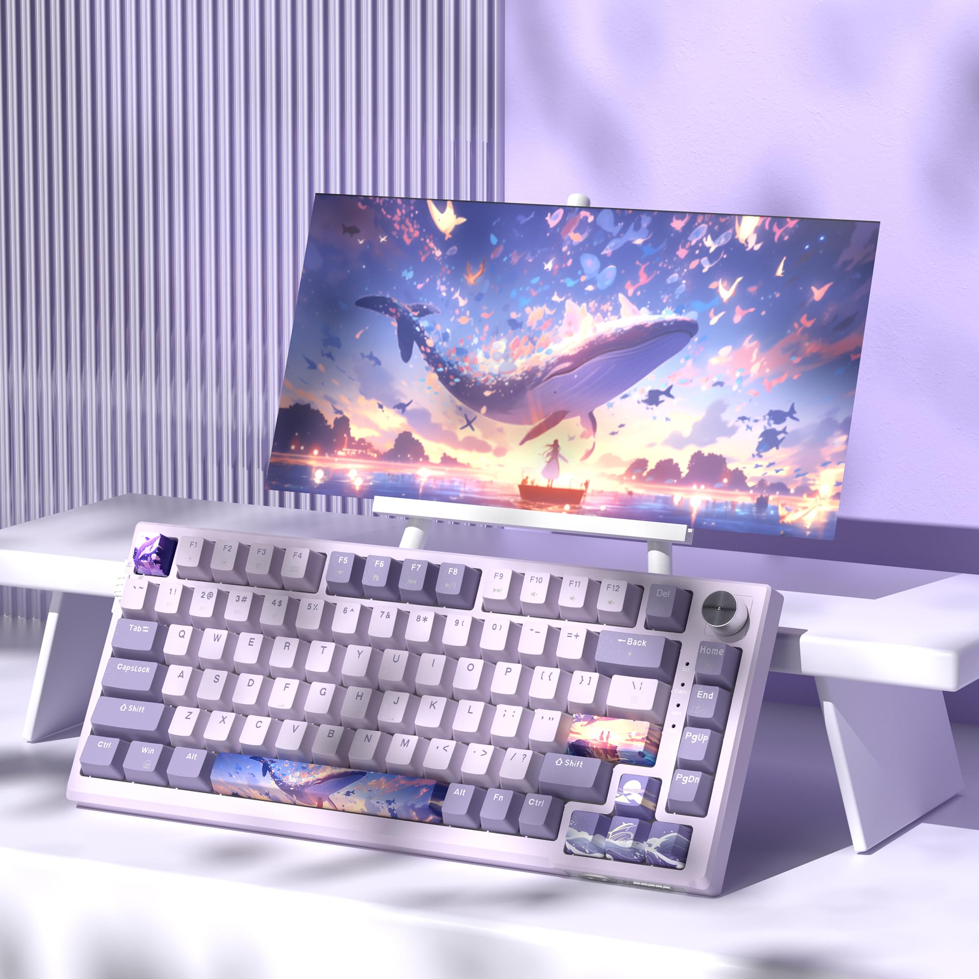 MageGee SKY81 75% Wireless Gasket Mechanical Gaming Keyboard, Hot Swappable RGB Custom Creamy Keyboard,Three-mode,w/ 5-Layer Pad