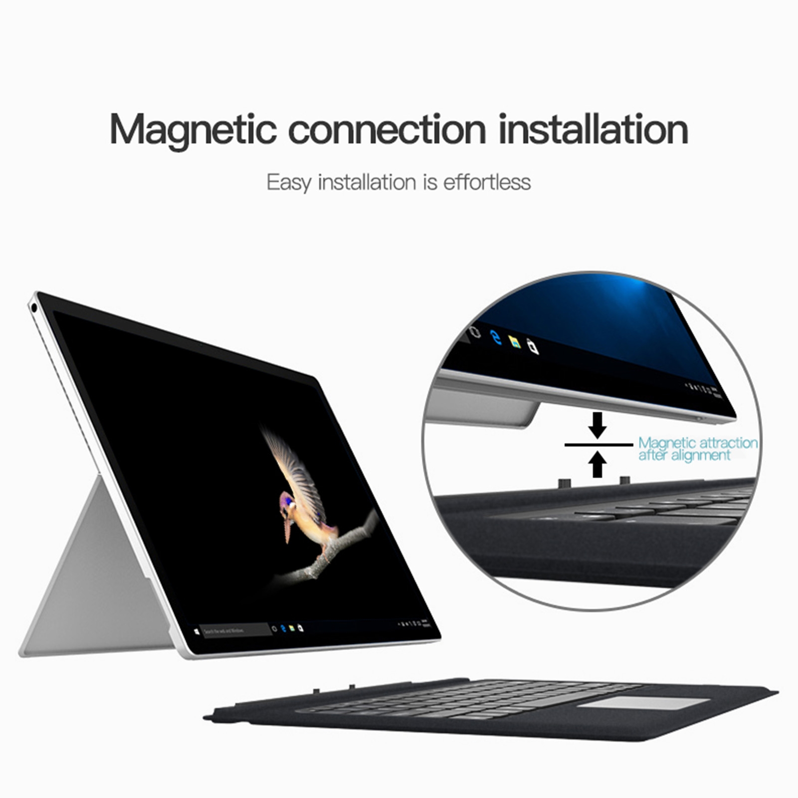 （COD)Magnetic Bluetooth Black Keyboard For Microsoft Surface Pro 3. 