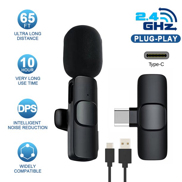 K8 Wireless Microphone for YouTube Facebook Live Stream TikTok Videos - Type C