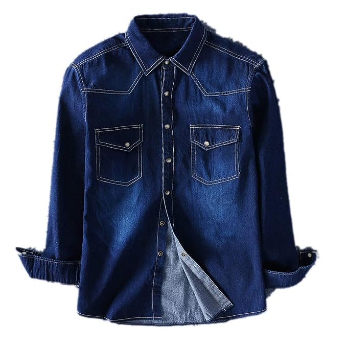 Denim Stylish Long Sleeve Shirt For Men - Shirt For Men - Shirt