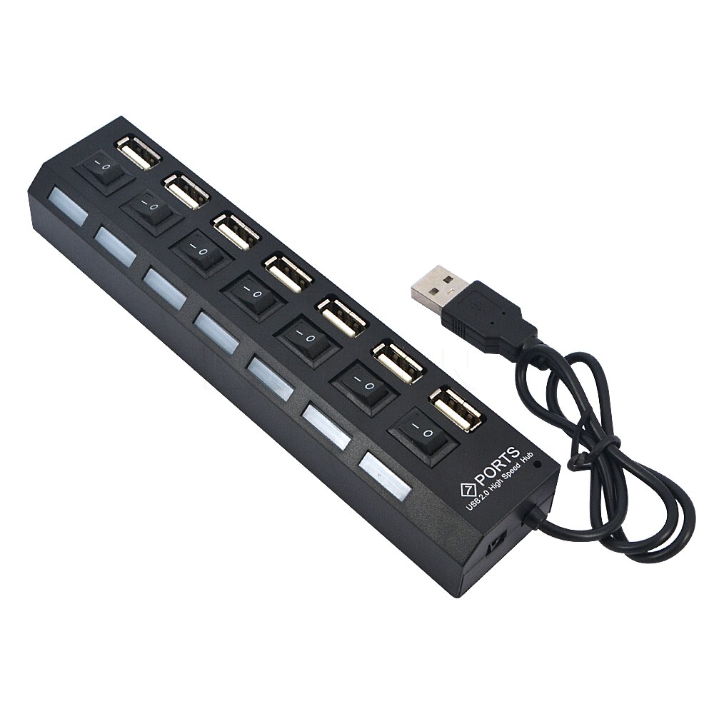 【VisioN Shop】kebidu Multi 7 Ports Speed USB 1.1 480Mbps Hub On/Off Switch Portable USB Splitter Peripherals Accessories. 