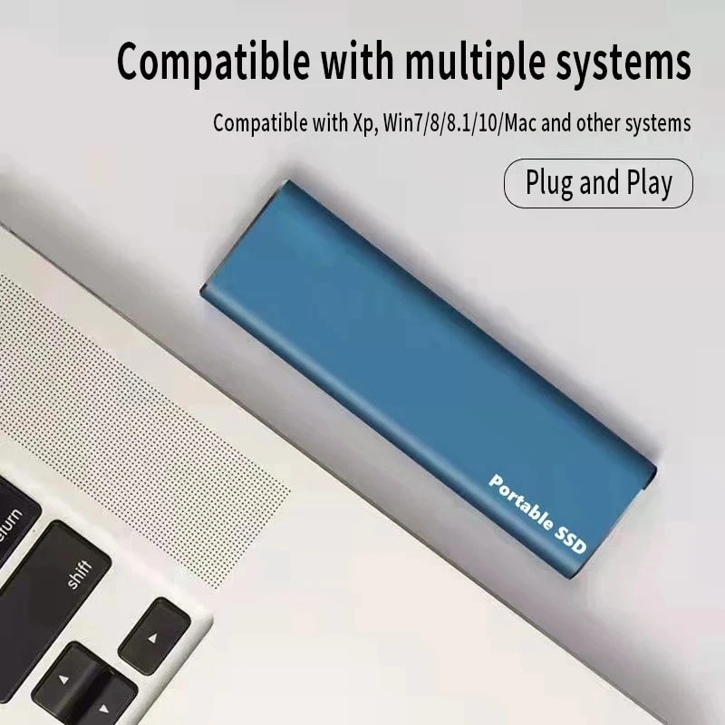 External Hard Drive Portable SSD 1TB High Speed Solid State Drive USB3.1 Type-C Interface Mass Storage Hard Disk for Laptop/Mac. 