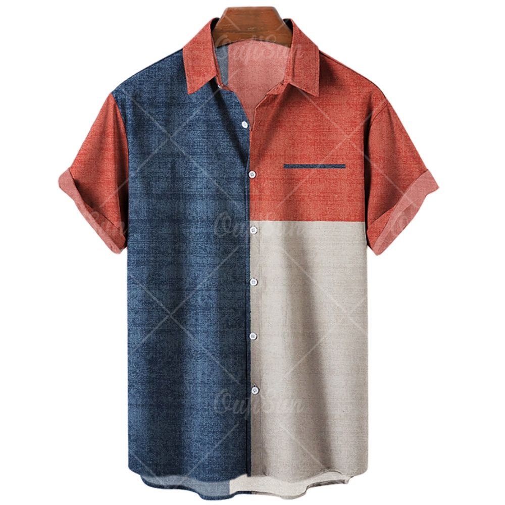 2022 Summer Hawaiian Men's Shirts Colorful Striped 3d Printed Shirts For Men Beach Casual Tee Shirt Men Large Size Tops Camicias. 