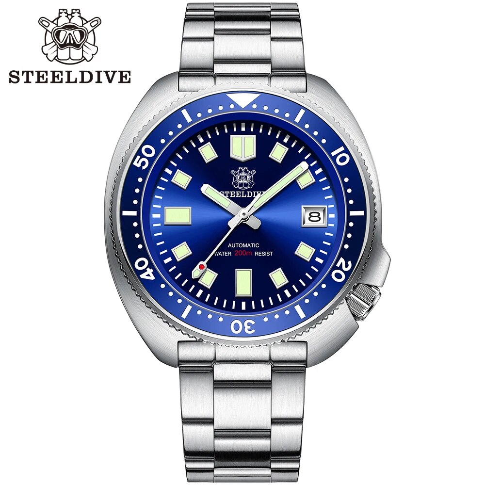 SD1970 Steeldive Brand 44MM Men NH35 Dive Watch with Ceramic Bezel. 