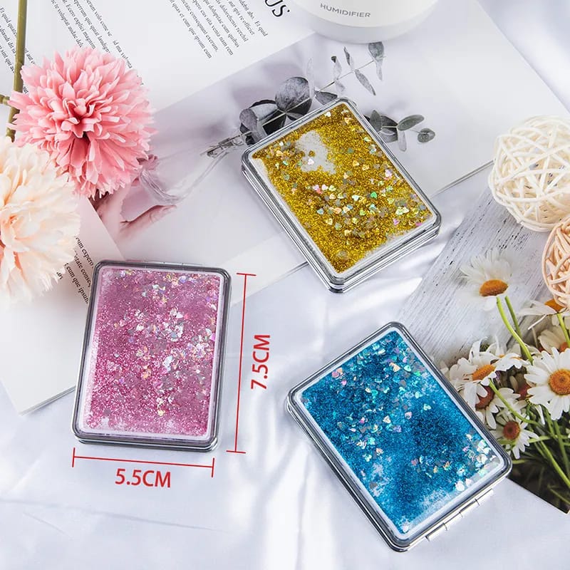 Flowing Sparkling Sand Mini Mirror Compact Pocket mini Mirrors. 