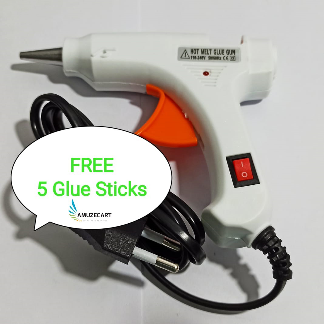 20W Hot Melt Glue Gun With 5 Pcs Glue Sticks Free. 