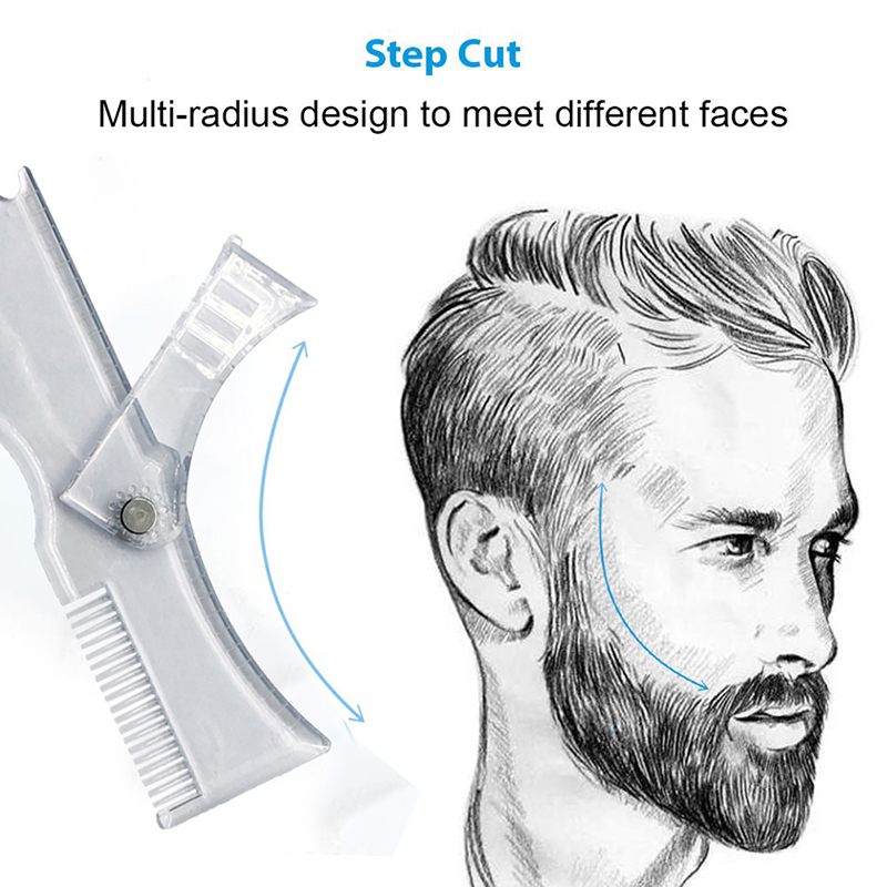 Adjustable Beard Shaping Tool Men Portable Styling Stencil Comb Template Trimmer SUPER BABY. 
